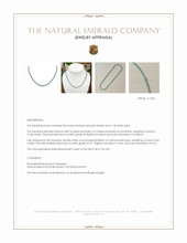 12.68 Ct. Emerald and Natural Diamond Pave Necklace, 14K White Gold Appraisal