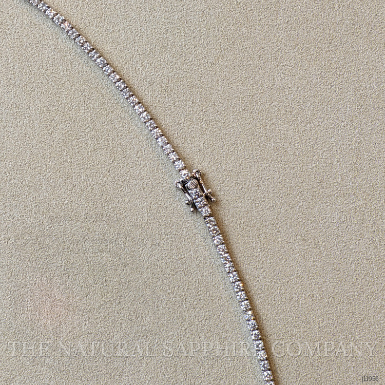 1.45 Ct. Emerald and Natural Diamond Tennis/Riviere Necklace, 14K White Gold