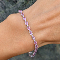 5.64 Ct.Tw. Sapphire 14K White Gold bracelet