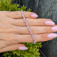 5.64&nbsp;Ct.Tw.Total Carat Weight Pink Sapphire and Natural Diamond Tennis/Line Bracelet, 14K White Gold Life Style
