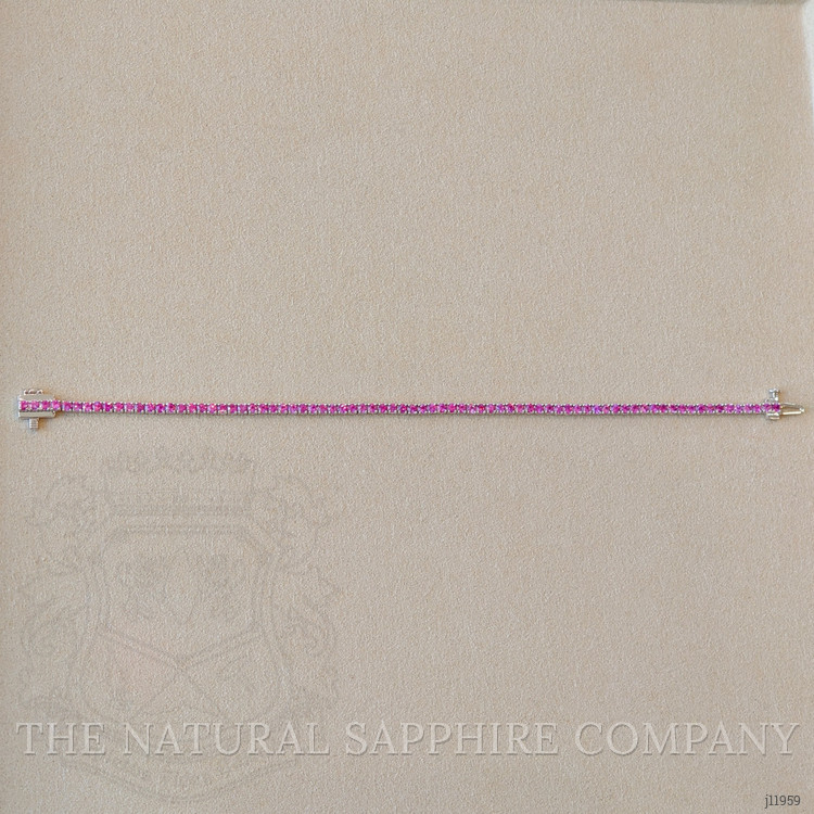 3.47 Ct.Tw. Pink Sapphire Tennis/Line Bracelet, 14K White Gold