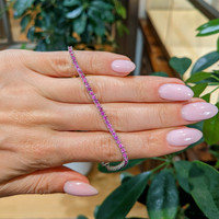 3.47&nbsp;Ct.Tw.Total Carat Weight Pink Sapphire Tennis/Line Bracelet, 14K White Gold Life Style