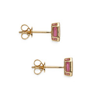 1.09&nbsp;Ct.Tw.Total Carat Weight Pink Sapphire Studs Earrings, 14K Yellow Gold Image