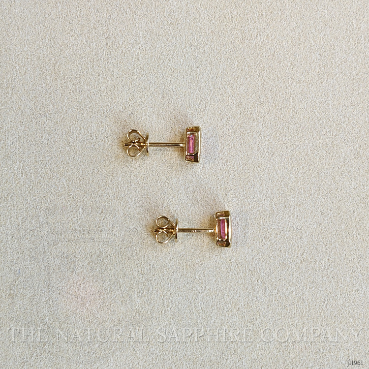 1.09 Ct.Tw. Pink Sapphire Studs Earrings, 14K Yellow Gold
