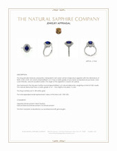 2.40 Ct. Blue Sapphire and Natural Diamond Pave Ring, 18K White Gold Appraisal