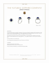 2.40 Ct. Blue Sapphire and Natural Diamond Pave Ring, 18K White Gold Appraisal