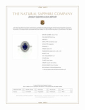 2.40 Ct. Blue Sapphire and Natural Diamond Pave Ring, 18K White Gold Scan Report