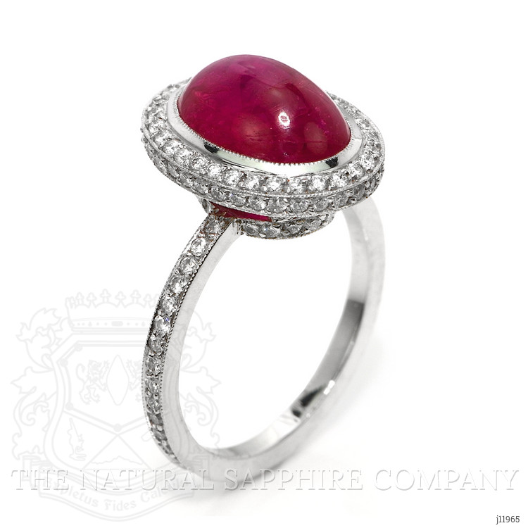 4.57 Ct. Ruby and Natural Diamond Pave Ring, Platinum 950