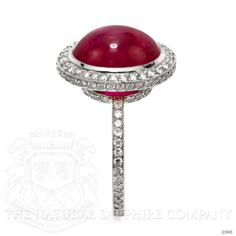 4.57 Ct. Ruby and Natural Diamond Pave Ring, Platinum 950