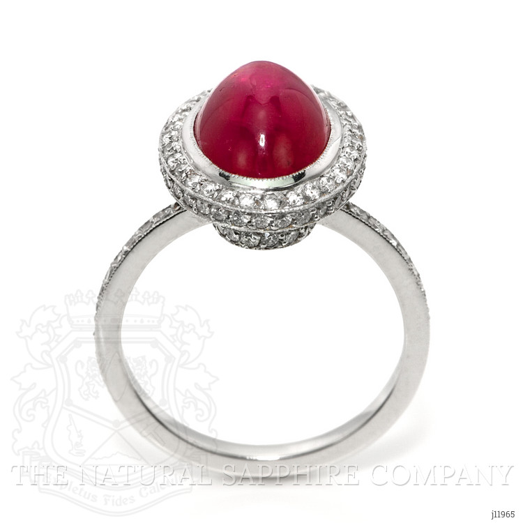 4.57 Ct. Ruby and Natural Diamond Pave Ring, Platinum 950