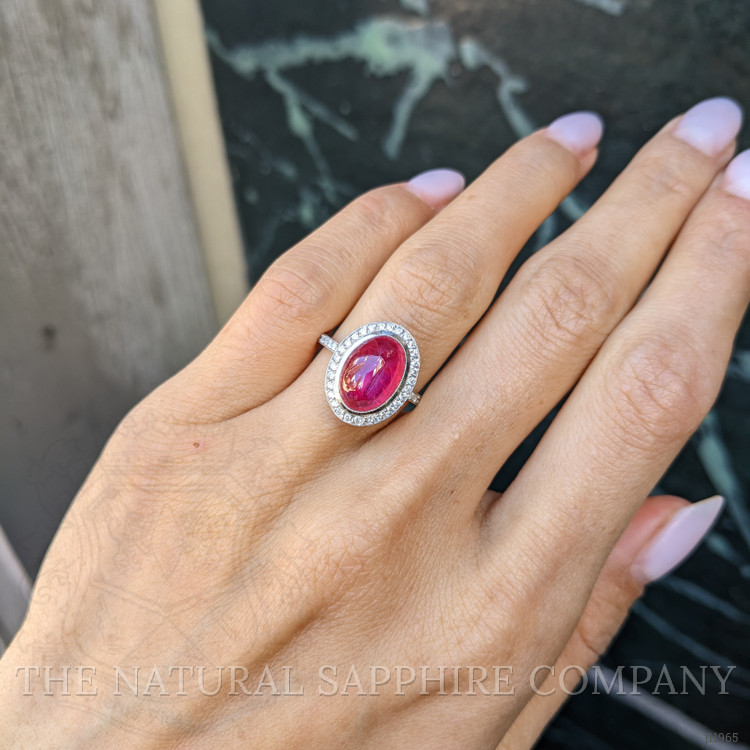 4.57 Ct. Ruby and Natural Diamond Pave Ring, Platinum 950