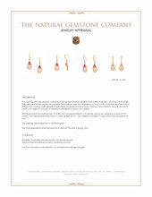 1.49 Ct.Tw.Total Carat Weight Pinkish Red Rubellite Tourmaline and Natural Diamond Drops Earrings, 18K Rose Gold Appraisal