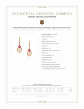 1.49 Ct.Tw.Total Carat Weight Pinkish Red Rubellite Tourmaline and Natural Diamond Drops Earrings, 18K Rose Gold Scan Report