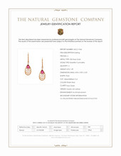 1.49 Ct.Tw.Total Carat Weight Pinkish Red Rubellite Tourmaline and Natural Diamond Drops Earrings, 18K Rose Gold Scan Report