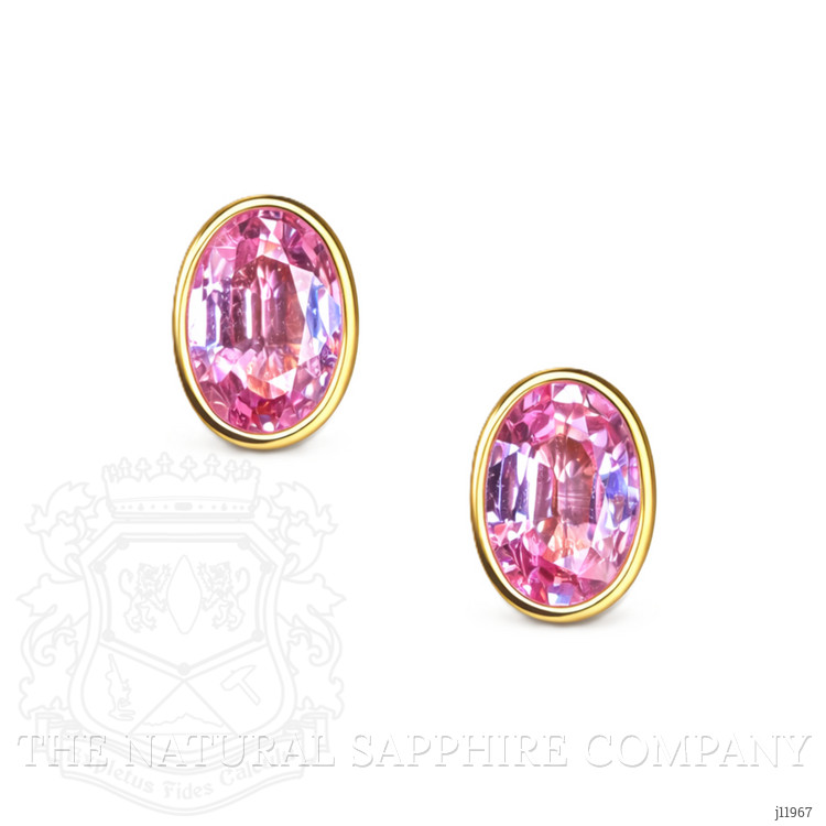 1.47 Ct.Tw. Bluish Purple Sapphire Studs Earrings, 14K Yellow Gold