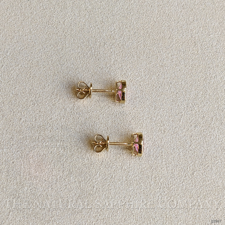 1.47 Ct.Tw. Bluish Purple Sapphire Studs Earrings, 14K Yellow Gold