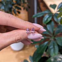 1.47&nbsp;Ct.Tw.Total Carat Weight Bluish Purple Sapphire Studs Earrings, 14K Yellow Gold Life Style