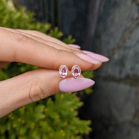 1.47&nbsp;Ct.Tw.Total Carat Weight Bluish Purple Sapphire Studs Earrings, 14K Yellow Gold Life Style