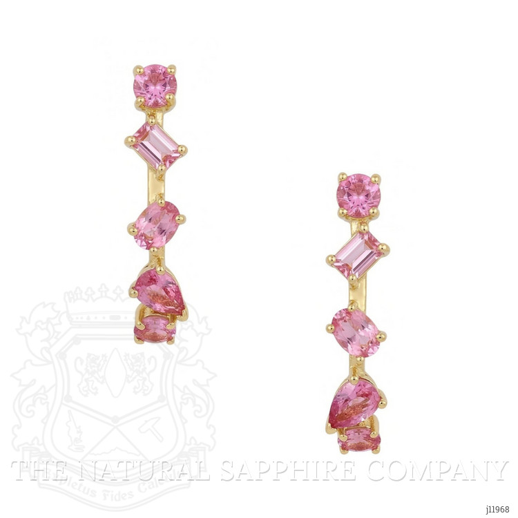 1.41 Ct.Tw. Pink Sapphire Hoops Earrings, 14K Yellow Gold