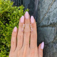 1.41&nbsp;Ct.Tw.Total Carat Weight Pink Sapphire Hoops Earrings, 14K Yellow Gold Life Style