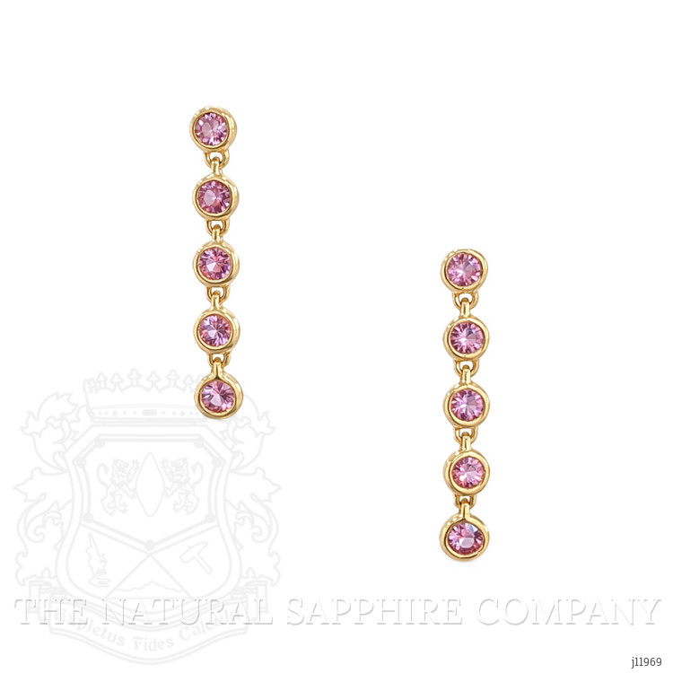1.68 Ct.Tw. Pink Sapphire Hoops Earrings, 14K Yellow Gold