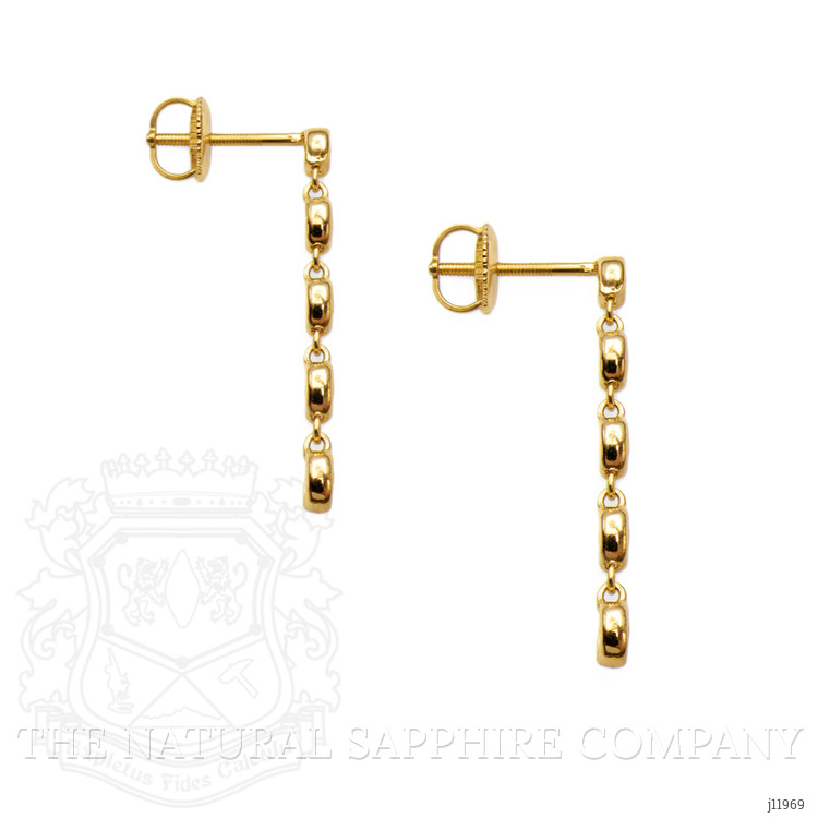1.68 Ct.Tw. Pink Sapphire Hoops Earrings, 14K Yellow Gold