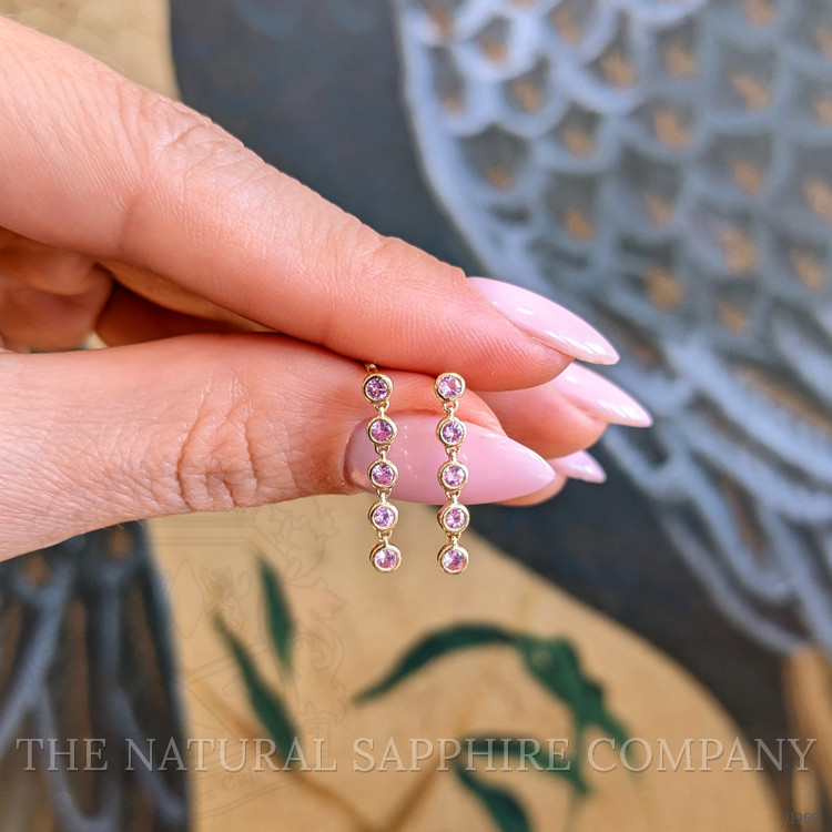1.68 Ct.Tw. Pink Sapphire Hoops Earrings, 14K Yellow Gold