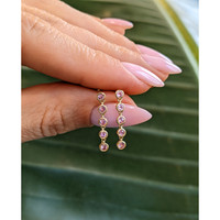 1.68&nbsp;Ct.Tw.Total Carat Weight Pink Sapphire Hoops Earrings, 14K Yellow Gold Life Style