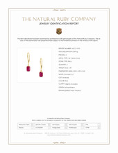 1.30 Ct.Tw.Total Carat Weight Ruby Drops Earrings, 14K Yellow Gold Scan Report