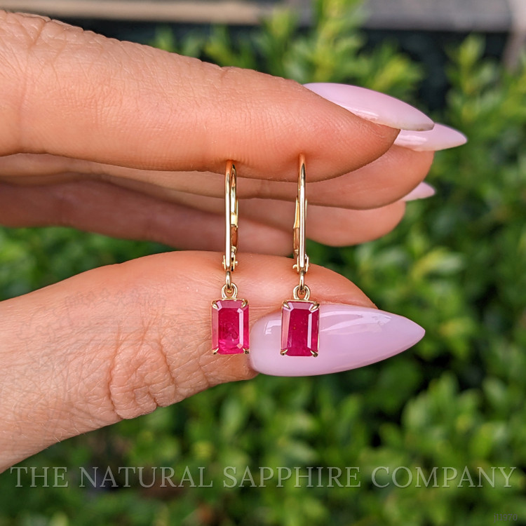 1.30 Ct.Tw. Ruby Drops Earrings, 14K Yellow Gold