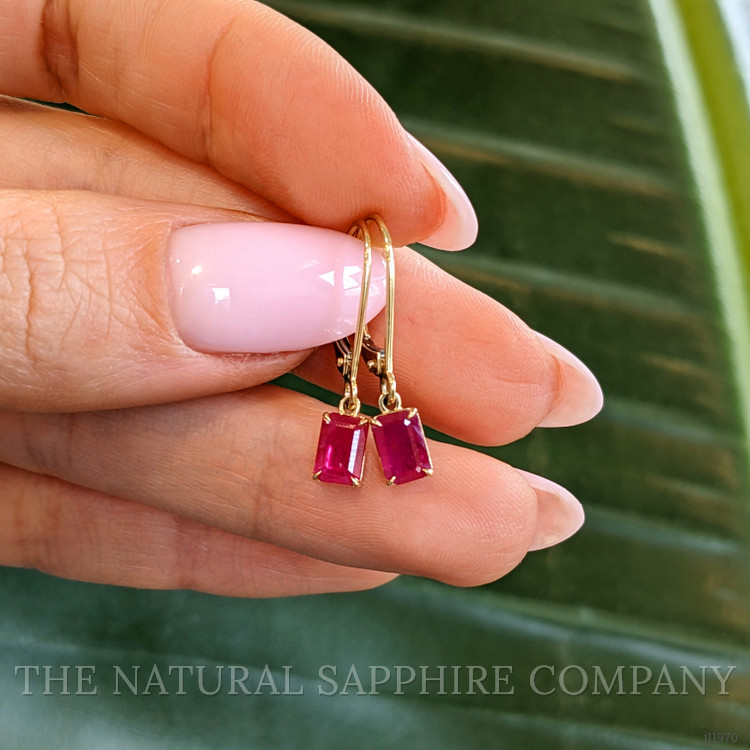 1.30 Ct.Tw. Ruby Drops Earrings, 14K Yellow Gold