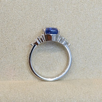 3.14 Ct. Blue Sapphire and Natural Diamond Multi Stone Ring, Platinum 950 Image