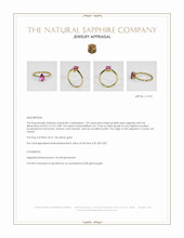1.29 Ct. Purplish Pink Sapphire Solitaire Ring, 14K Yellow Gold Appraisal