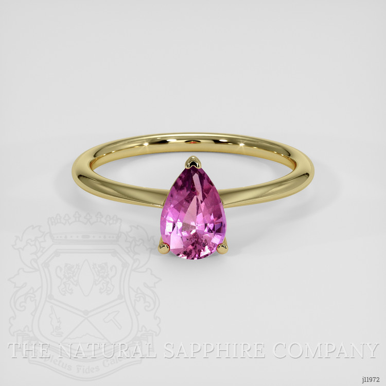 1.29 Ct. Purplish Pink Sapphire Solitaire Ring, 14K Yellow Gold
