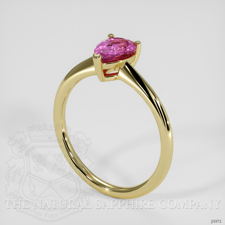 1.29 Ct. Purplish Pink Sapphire Solitaire Ring, 14K Yellow Gold