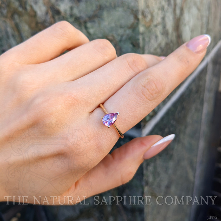 1.29 Ct. Purplish Pink Sapphire Solitaire Ring, 14K Yellow Gold