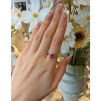 1.29 Ct. Purplish Pink Sapphire Solitaire Ring, 14K Yellow Gold Life Style