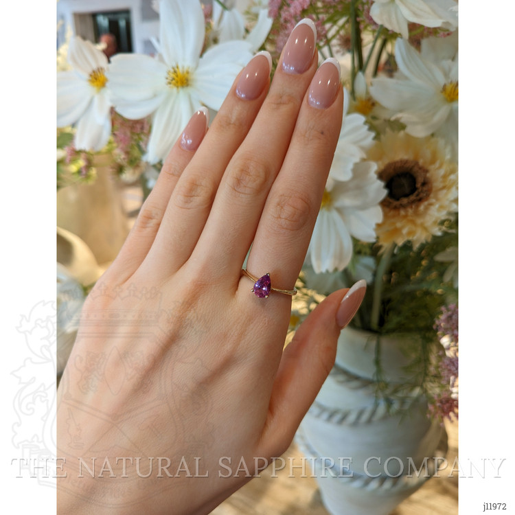 1.29 Ct. Purplish Pink Sapphire Solitaire Ring, 14K Yellow Gold