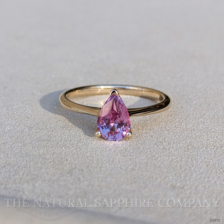 1.29 Ct. Purplish Pink Sapphire Solitaire Ring, 14K Yellow Gold