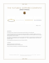 4.05 Ct.Tw.Total Carat Weight Blue Sapphire and Natural Diamond Tennis/Line Bracelet, 18K Yellow Gold Appraisal