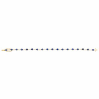 4.05&nbsp;Ct.Tw.Total Carat Weight Blue Sapphire and Natural Diamond Tennis/Line Bracelet, 18K Yellow Gold Image