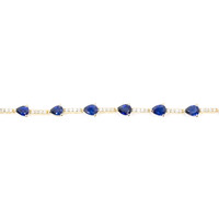 4.05&nbsp;Ct.Tw.Total Carat Weight Blue Sapphire and Natural Diamond Tennis/Line Bracelet, 18K Yellow Gold Image