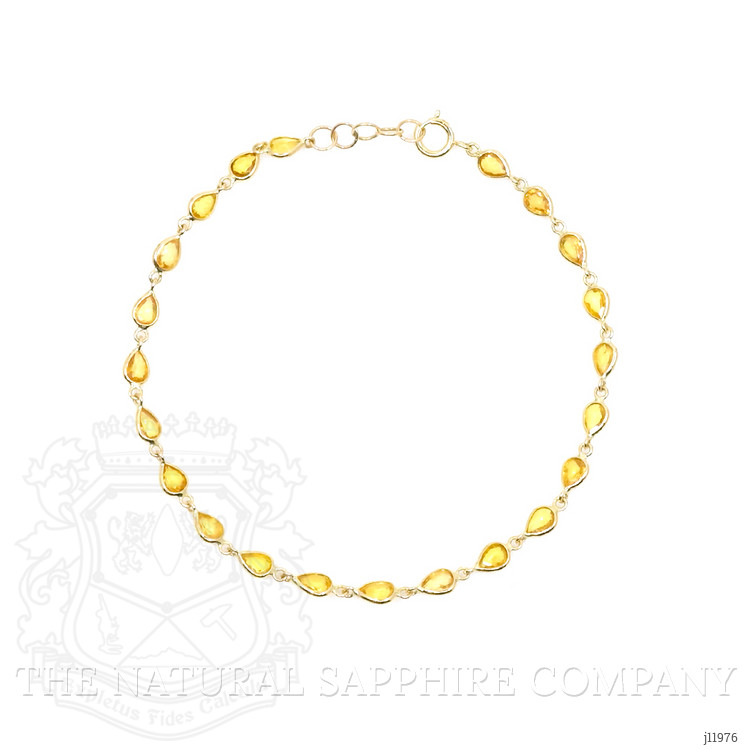 3.93 Ct.Tw. Bluish Green Sapphire Tennis/Line Bracelet, 14K Yellow Gold