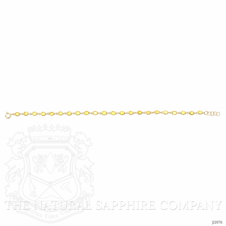 3.93 Ct.Tw. Bluish Green Sapphire Tennis/Line Bracelet, 14K Yellow Gold