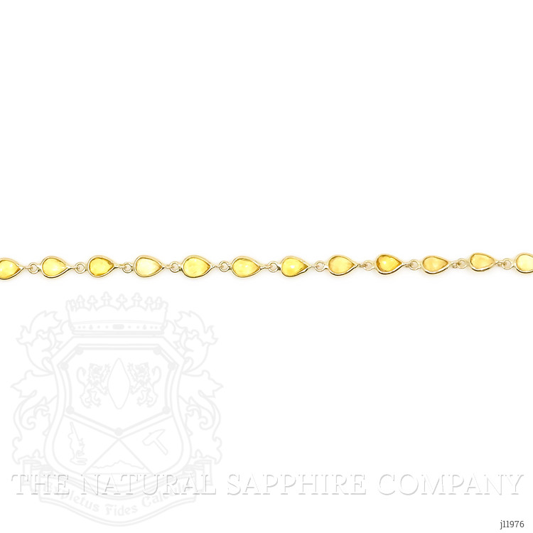 3.93 Ct.Tw. Bluish Green Sapphire Tennis/Line Bracelet, 14K Yellow Gold