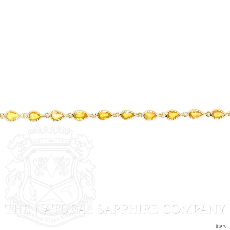 3.93 Ct.Tw. Bluish Green Sapphire Tennis/Line Bracelet, 14K Yellow Gold