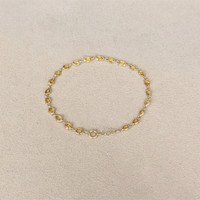 3.93&nbsp;Ct.Tw.Total Carat Weight Bluish Green Sapphire Tennis/Line Bracelet, 14K Yellow Gold Life Style