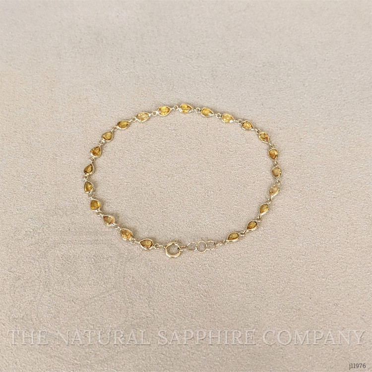 3.93 Ct.Tw. Bluish Green Sapphire Tennis/Line Bracelet, 14K Yellow Gold