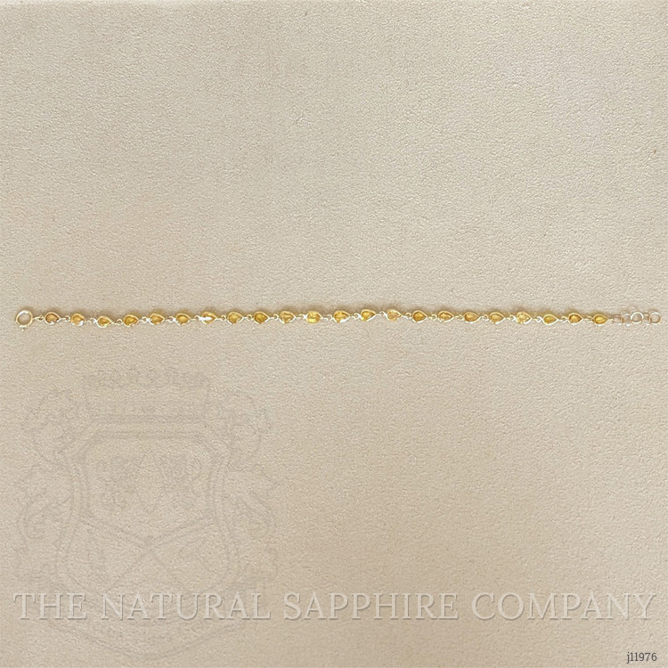 3.93 Ct.Tw. Bluish Green Sapphire Tennis/Line Bracelet, 14K Yellow Gold