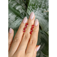 2.60 Ct.Tw.Total Carat Weight Pinkish Red Ruby and Natural Diamond Studs Earrings, 14K Yellow Gold Life Style